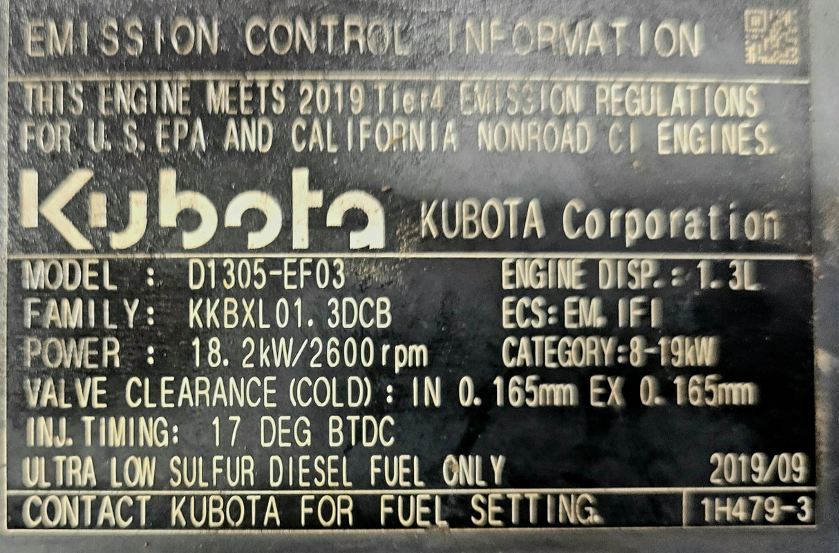 D1305 Kubota Engine (TX1000 Engine 138-6911)