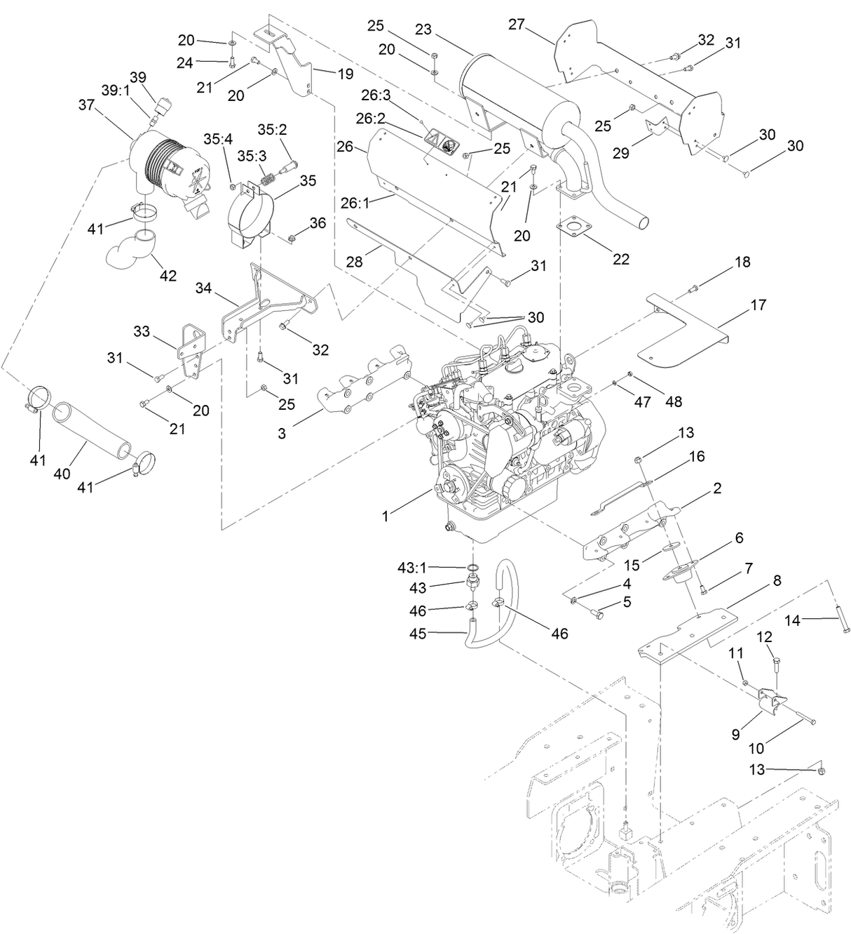 MOUNT-ENGINE,RH(MACHINED) RUN W/108-6269
