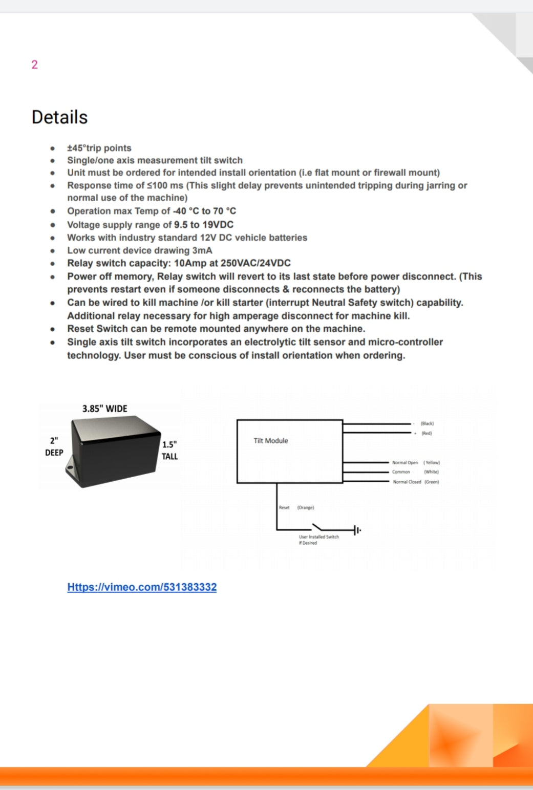 Tilt Switch